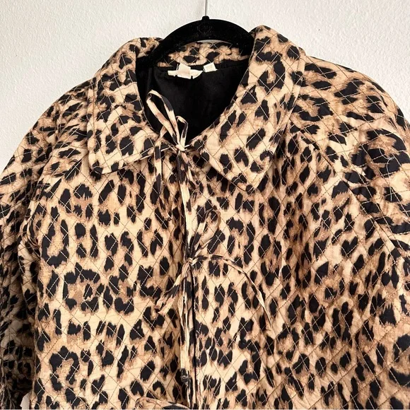 Anthropologie Leopard Print Quilted Jacket - Picture 3 of 13